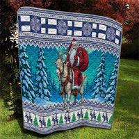 Finland Joulupukki Christmas Quilt Riding the Yule Goat - Wonder Print Shop