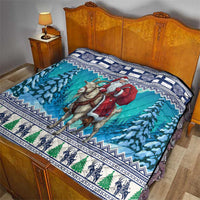 Finland Joulupukki Christmas Quilt Riding the Yule Goat - Wonder Print Shop