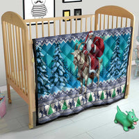 Finland Joulupukki Christmas Quilt Riding the Yule Goat - Wonder Print Shop