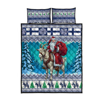 Finland Joulupukki Christmas Quilt Bed Set Riding the Yule Goat - Wonder Print Shop