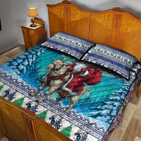 Finland Joulupukki Christmas Quilt Bed Set Riding the Yule Goat - Wonder Print Shop