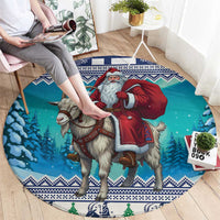 Finland Joulupukki Christmas Round Carpet Riding the Yule Goat - Wonder Print Shop