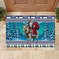 Finland Joulupukki Christmas Rubber Doormat Riding the Yule Goat - Wonder Print Shop