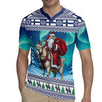 Finland Joulupukki Christmas Rugby Jersey Riding the Yule Goat - Wonder Print Shop