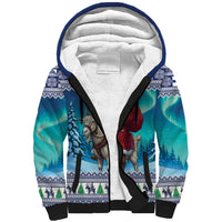 Finland Joulupukki Christmas Sherpa Hoodie Riding the Yule Goat - Wonder Print Shop