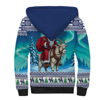 Finland Joulupukki Christmas Sherpa Hoodie Riding the Yule Goat - Wonder Print Shop