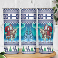Finland Joulupukki Christmas Skinny Tumbler Riding the Yule Goat - Wonder Print Shop
