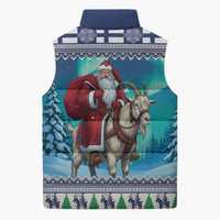 Finland Joulupukki Christmas Sleeveless Puffer Jacket Riding the Yule Goat - Wonder Print Shop