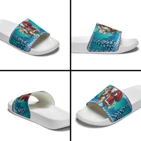 Finland Joulupukki Christmas Slide Sandals Riding the Yule Goat - Wonder Print Shop