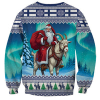 Finland Joulupukki Christmas Sweatshirt Riding the Yule Goat - Wonder Print Shop