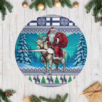 Finland Joulupukki Christmas Tree Skirt Riding the Yule Goat - Wonder Print Shop