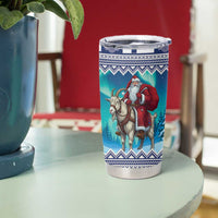 Finland Joulupukki Christmas Tumbler Cup Riding the Yule Goat - Wonder Print Shop