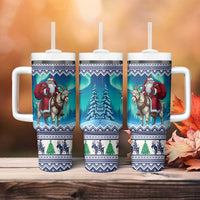 Finland Joulupukki Christmas Tumbler With Handle Riding the Yule Goat - Wonder Print Shop