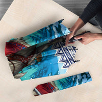 Finland Joulupukki Christmas Umbrella Riding the Yule Goat - Wonder Print Shop