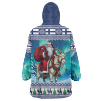 Finland Joulupukki Christmas Wearable Blanket Hoodie Riding the Yule Goat - Wonder Print Shop