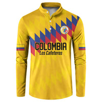 Custom World Football 2026 Colombia Button Sweatshirt Vamos Los Cafeteros - Wonder Print Shop