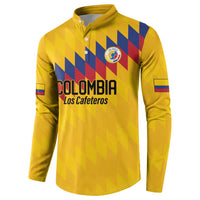 Custom World Football 2026 Colombia Button Sweatshirt Vamos Los Cafeteros - Wonder Print Shop