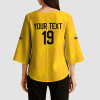 Custom World Football 2026 Colombia Kimono Sleeve Blouse Vamos Los Cafeteros - Wonder Print Shop