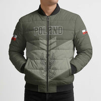 Personalized Poland Home Army Bomber Puffer Jacket Armia Krajowa Military Eagle Chevron Design
