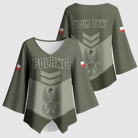 Personalized Poland Home Army Kimono Sleeve Blouse Armia Krajowa Military Eagle Chevron Design