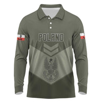 Personalized Poland Home Army Long Sleeve Polo Shirt Armia Krajowa Military Eagle Chevron Design