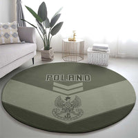 Poland Home Army Round Carpet Armia Krajowa Military Eagle Chevron Design