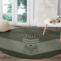 Poland Home Army Round Carpet Armia Krajowa Military Eagle Chevron Design