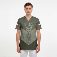 Personalized Poland Home Army Scrub Top Armia Krajowa Military Eagle Chevron Design