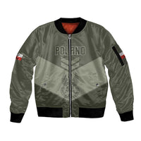 Personalized Poland Home Army Sleeve Zip Bomber Jacket Armia Krajowa Military Eagle Chevron Design
