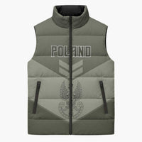 Personalized Poland Home Army Sleeveless Puffer Jacket Armia Krajowa Military Eagle Chevron Design