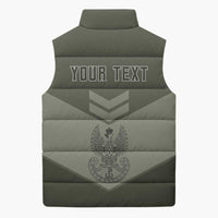 Personalized Poland Home Army Sleeveless Puffer Jacket Armia Krajowa Military Eagle Chevron Design