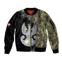Poland Home Army Sleeve Zip Bomber Jacket Armia Krajowa Military Eagle