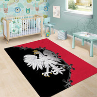 Poland White Eagle Area Rug Polish National Coat of Arms Design