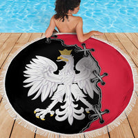 Poland White Eagle Beach Blanket Polish National Coat of Arms Design