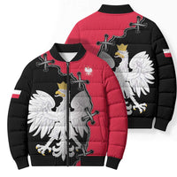 Poland White Eagle Bomber Puffer Jacket Polish National Coat of Arms Design