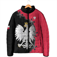 Poland White Eagle Padded Jacket Polish National Coat of Arms Design