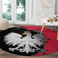 Poland White Eagle Round Carpet Polish National Coat of Arms Design