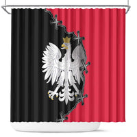 Poland White Eagle Shower Curtain Polish National Coat of Arms Design