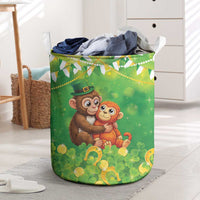 Punch The Monkey St Patrick’s Day Laundry Basket Lucky Baby Monkey