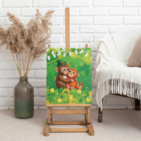 Punch The Monkey St Patrick’s Day Canvas Wall Art Lucky Baby Monkey