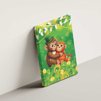 Punch The Monkey St Patrick’s Day Canvas Wall Art Lucky Baby Monkey