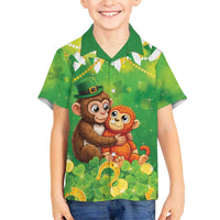 Punch The Monkey St Patrick’s Day Kid Hawaiian Shirt Lucky Baby Monkey