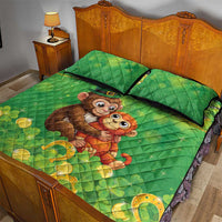 Punch The Monkey St Patrick’s Day Quilt Bed Set Lucky Baby Monkey
