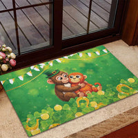 Punch The Monkey St Patrick’s Day Rubber Doormat Lucky Baby Monkey