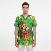Punch The Monkey St Patrick’s Day Scrub Top Lucky Baby Monkey
