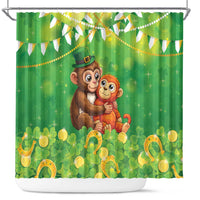 Punch The Monkey St Patrick’s Day Shower Curtain Lucky Baby Monkey