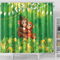 Punch The Monkey St Patrick’s Day Shower Curtain Lucky Baby Monkey