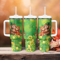 Punch The Monkey St Patrick’s Day Tumbler With Handle Lucky Baby Monkey