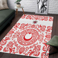 World Football 2026 Turkey Area Rug Crescent Stars Ottoman Baroque Red Version