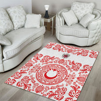 World Football 2026 Turkey Area Rug Crescent Stars Ottoman Baroque Red Version